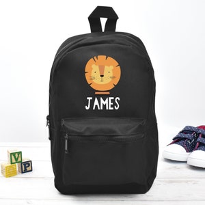 Personalised Lion Backpack, Lion School Bag, Kids Animal Rucksack, Boys School Backpack, Children Student Backpack, Unisex Backpack, Lion image 2