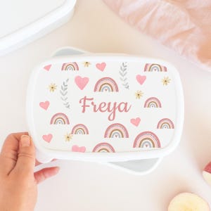 Personalised Rainbow Lunch Box, Rainbow School Lunch Box, Rainbow Snack Box, Girls School Lunch Box, Children Student, Box School Lunch