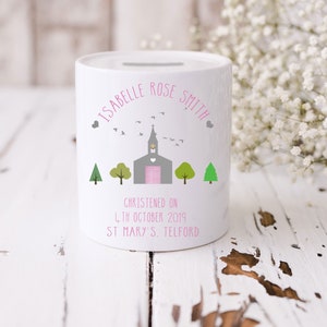 Personalised Christening Money Box, Christening Keep Sake Money Box, Boy Confirmation Gift, Girl Baptism Gift, Christening Baby Gift 画像 2