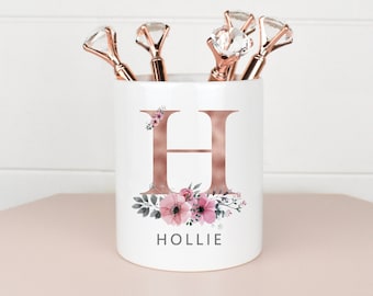 Personalised Makeup Brush Holder, Personalised Pen Pot, Makeup Storage, Makeup Brush Organiser, Desk Pot, Dressing Table Accessory, Gift Her