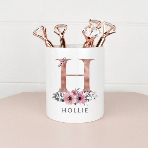 Personalised Makeup Brush Holder, Personalised Pen Pot, Makeup Storage, Makeup Brush Organiser, Desk Pot, Dressing Table Accessory, Gift Her