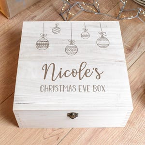 Personalised Christmas Eve Box, Engraved Christmas Eve Wood Box, Kids Christmas Eve Crate, Xmas Gift Box, Wooden Box, Xmas Gift Box, Kids