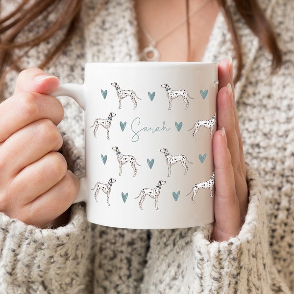 Personalised Dalmatian Mug, Dalmatian Gift For Her, Dog Lover Gift, Dalmatian Gifts, Dog Custom Gifts, Personalised Dog Mug, Dog Mum Gift