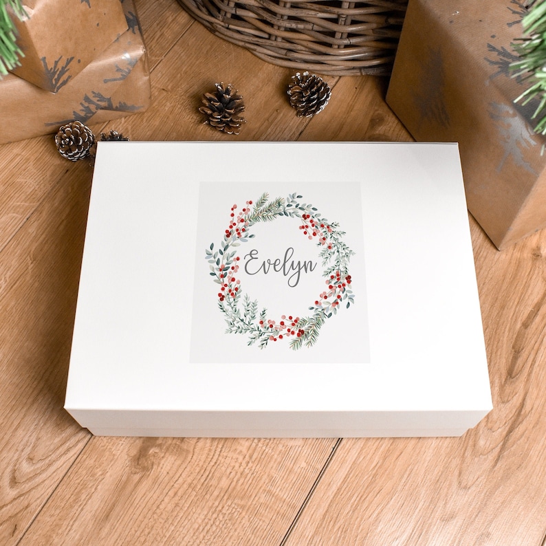 Set de regalo para la primera Navidad del bebé, caja de regalo personalizada para la primera Navidad, regalo para la primera Navidad del bebé, recuerdo navideño del bebé, caja de regalo de Navidad para el bebé imagen 9