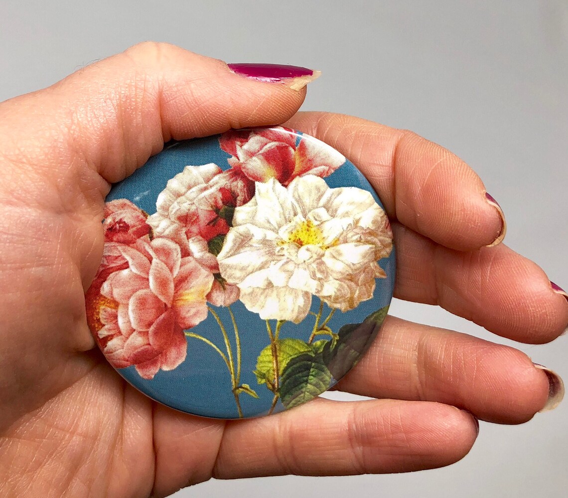 Compact Mirror Flowers Floral Beauty Mirror Floral Pocket Etsy UK