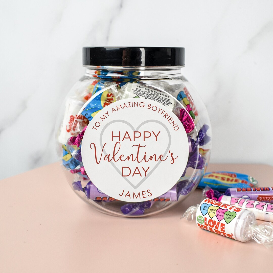 Personalised Valentine s Sweet Jar Valentines Sweets Gift
