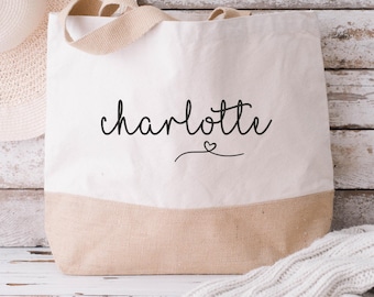 Personalised Large Tote Bag, Large Shopper Bag, Uni Bag, Personalised Jute Shopping Bag, Large Book Bag, Custom Printed Bag, Large Bag
