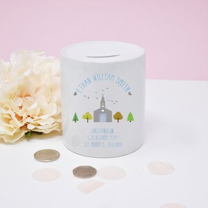 Personalised Christening Money Box, Christening Keep Sake Money Box, Boy Confirmation Gift, Girl Baptism Gift, Christening Baby Gift 画像 5