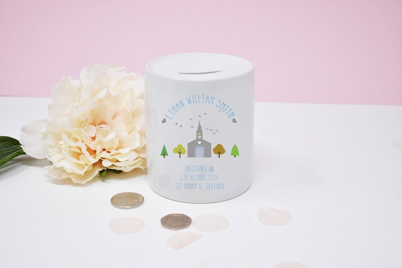 Personalised Christening Money Box, Christening Keep Sake Money Box, Boy Confirmation Gift, Girl Baptism Gift, Christening Baby Gift 画像 5