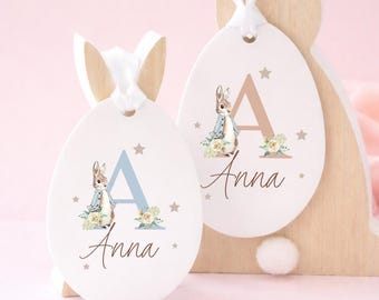 Personalised Easter Egg Decoration, Personalised Easter Ornament, Child's Easter Egg Tag, Easter Egg Hunt Gift Tag, Hanging Egg