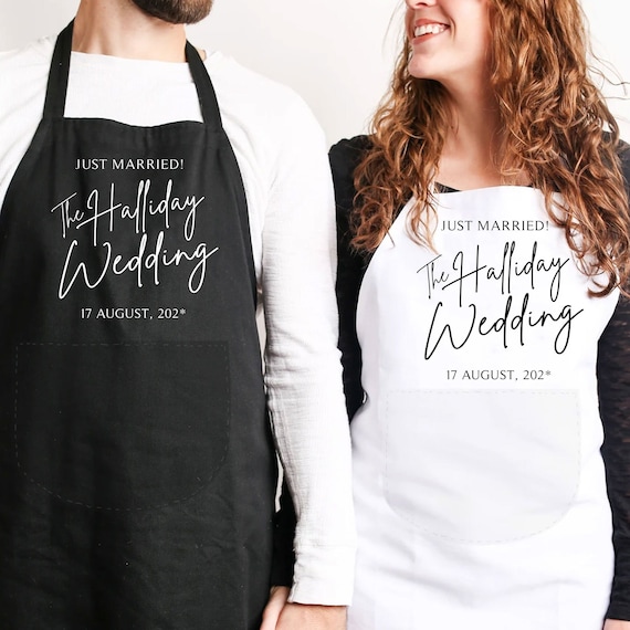 Personalised Wedding Apron, Bride Wedding Apron, Wedding Dress Apron, Wedding Groom Aprons, Custom Wedding, Reception Apron, Wedding Day