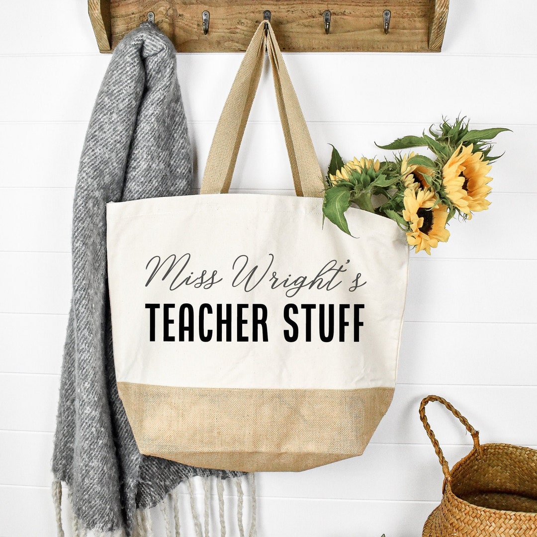 Personalised Teacher Tote Bag, Teacher Tote Bag, School Leaving Gift ...