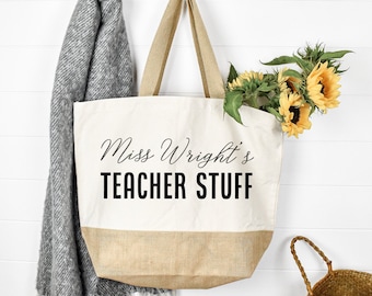 Personalised Teacher Tote Bag, Teacher Tote Bag, School Leaving Gift, Gift For Teacher, Teacher Gifts, Graduation Tote Bag Canvas, Teacher