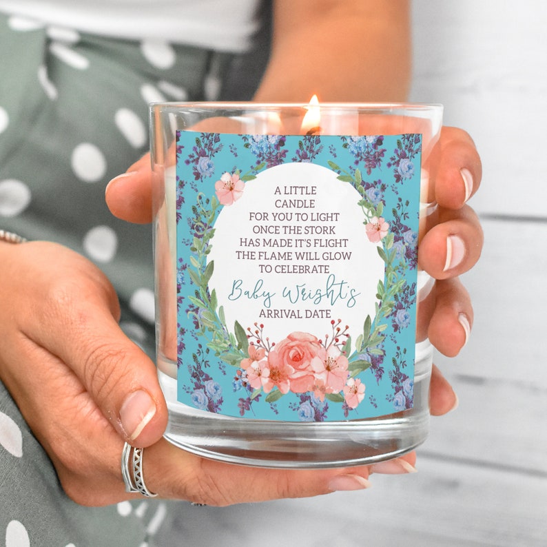 Baby Shower Candle Personalised Candle Baby Shower Gifts Candle in Jar Custom Candle New Baby Candle Burn Candle Gift, Candle Gifts