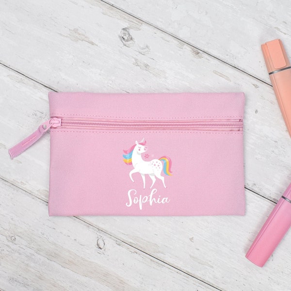 Personalised Unicorn Pencil Case, Unicorn School Pencil Case, Kids Unicorn Pencil Case, Girls School Pencil Case, Back To School Case, Child