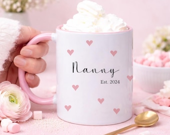 Personalised New Baby Announcement, New Nanny Mug, Grandma Mug, New Nanny Gift, Mother's Day Gift as Nanny, Mother's Day Mug, For Mum