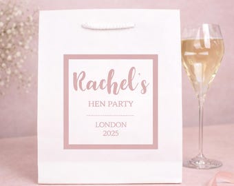 Rose Pink Personalised Gift Bag, DIY Personalised Party Bag, Favour Bag, Gold Party Bags and Gifts, Gift Wrapping, Gift Bags, Rose Gold