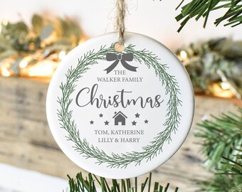 Personalised Christmas Bauble, Family Names Christmas Decoration, Xmas Family Ornament, Christmas Tree Ornament, Christmas Gift Family, Xmas