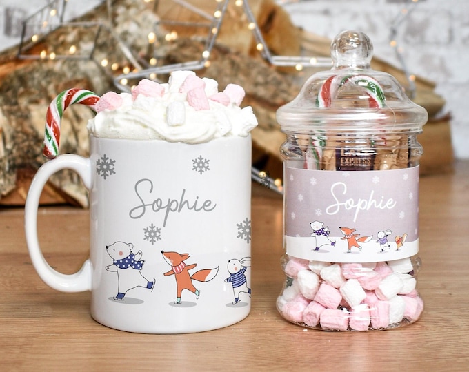 Personalised Hot Chocolate Kit, Stocking Fillers, Hot Chocolate Set, Christmas Eve Box Fillers, Hot Chocolate Gift, Christmas Mug Gift Set