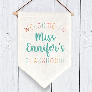 Personalised Teacher Class Room Flag, Teacher Gift, Personalised Teacher Gifts, Teacher Classroom Flag, Classroom Decor, Teacher Flag, Decor image 3