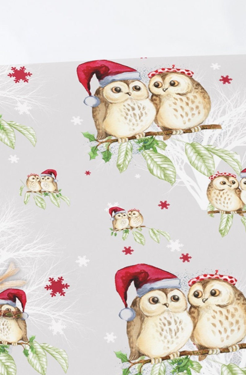 Owl Christmas Wrapping Paper 
