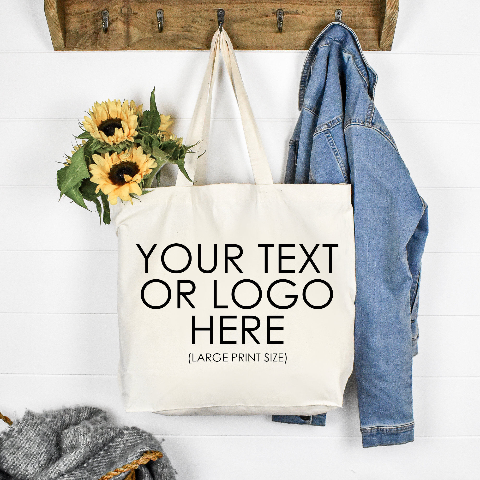 Personalised Your Text Tote Bag Custom Logo Bag Personalised Etsy