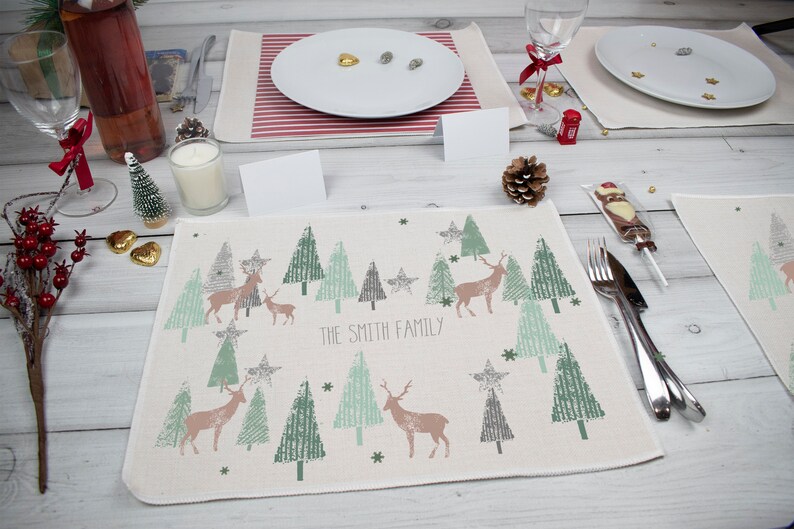 Gepersonaliseerde kerst placemat Scandinavische kerst tafel Etsy