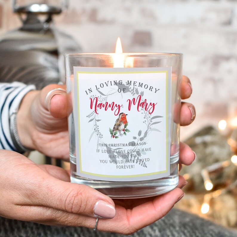 Personalised Christmas Lost Love One Candle Memorial Candle Etsy
