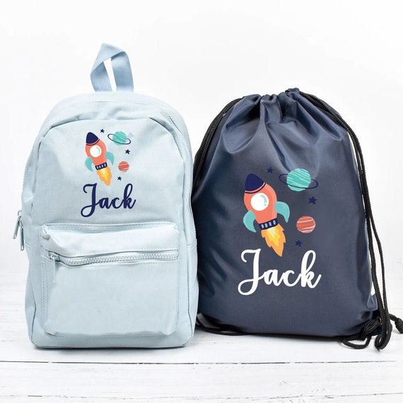 Personalised Rocket Backpack Rocket School Bag Kids Space