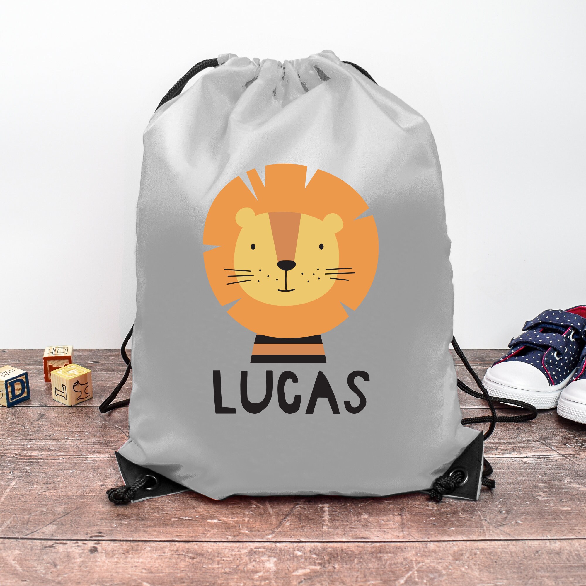 Personalised Lion School/PE/Gym/Baby/Drawstring Bag Personalised Lion School/PE/Gym/Baby/Drawstring Bag