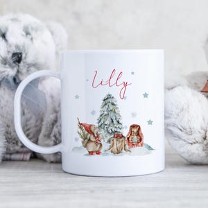 Personalised Child&#39;s Christmas Mug, Woodland Christmas Mug, Kids Plastic Mug, Child Mug, Kids Polymer Mug,  Stocking Filler, Unbreakable