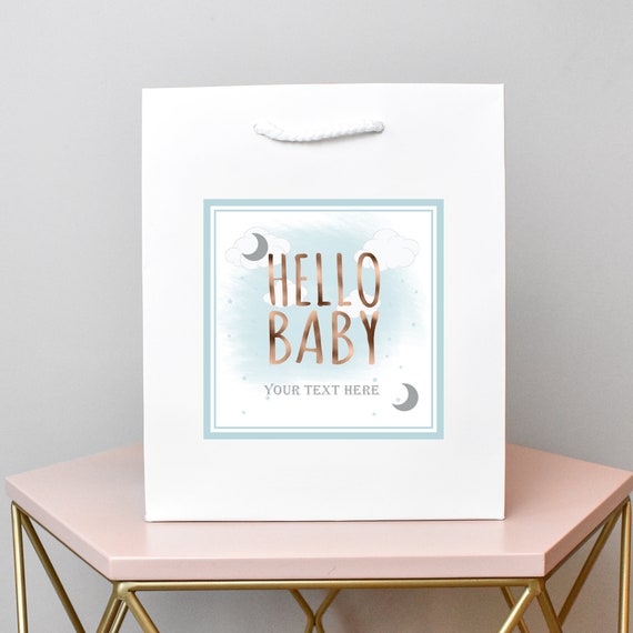 Personalised New Baby Gift Bag DIY Sticker Personalised Gift Etsy UK