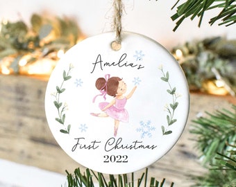 Personalised Baby 1st Christmas Bauble, Ballerina Baby Christmas Ornament, My First Christmas, Ballet Bauble, New Baby Christmas Gift, Baby