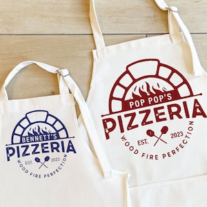 Personalised Pizza Apron, Father Son Pizzeria Apron, Personalized Apron, Dad Cooking Gift, Father&#39;s Day Kitchen Apron,