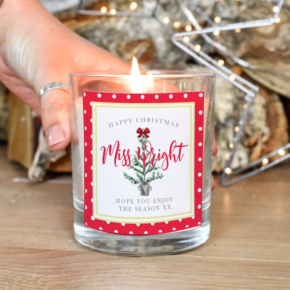 Personalised Teacher Christmas Candle Teacher Candle Gift Etsy UK