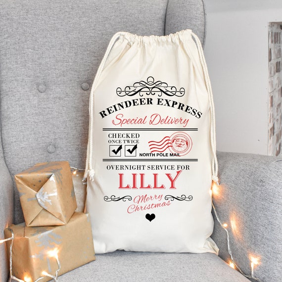 Christmas Santa sacks New Year presents bag gifts bag for children personalised Santa sack emrbroidered gift sack