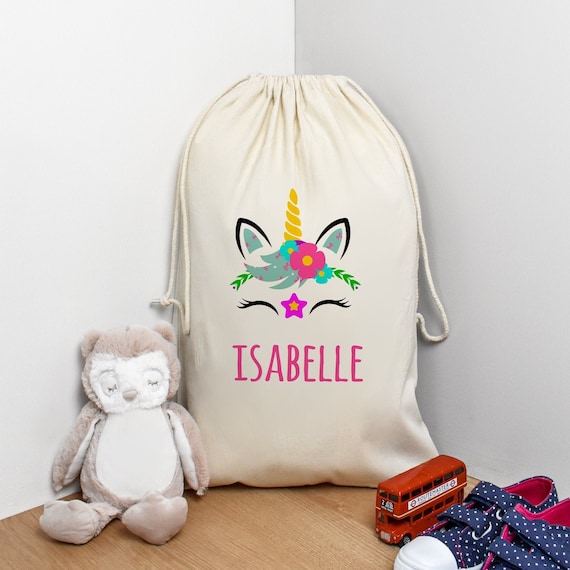 Personalised Unicorn Toy Sack Personalised Toy Bag Large Toy Sack Child s Storage Bag Girls Toy Storage Child s Toy Bags Bedroom