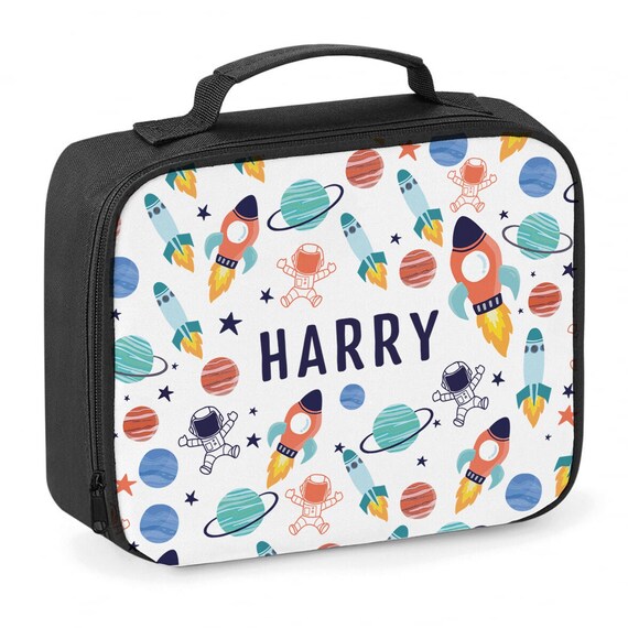 Personalised Space Lunch Box, Childs Space Lunch Bag, Rocket Boys