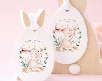 Personalised Easter Egg Decoration, Personalised Easter Ornament, Child's Easter Egg Tag, Easter Egg Hunt Gift Tag, Hanging Egg
