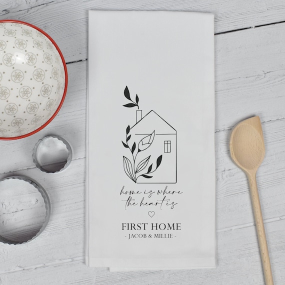 Personalised New Home Tea Towel Housewarming Gift Housewarming