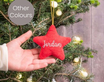 Personalised Christmas Bauble, Stocking Filler, Child Christmas Ornament, Fabric Christmas Tree Decoration, Family Christmas Décor, Name