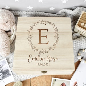 Personalised Engraved Wooden Baby Box, Baby Memory Box, Newborn Keepsake Box, New Baby Gift, Engraved Wood Box, Special Memories Baby Box