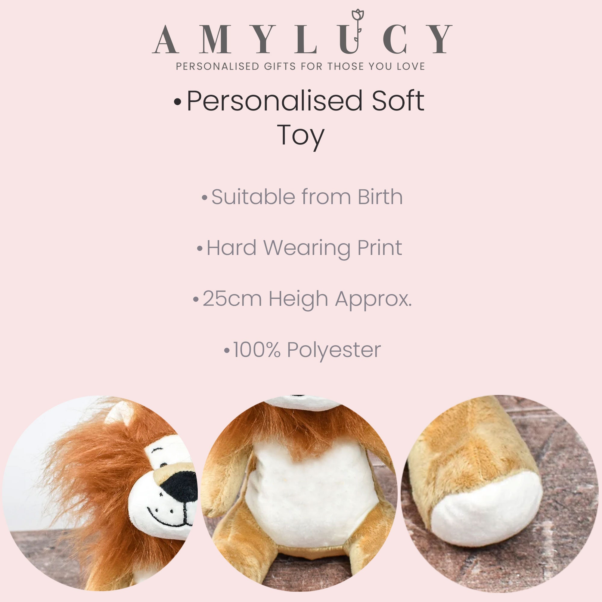 Personalised Lion Teddy New Baby Gift Customised Plush Soft - Etsy