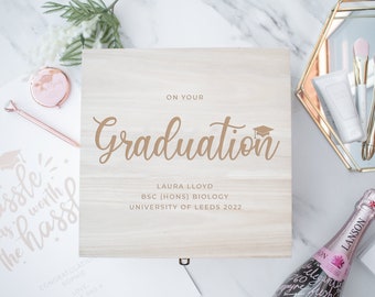Personalised Graduation Gift Box, Graduation Memory Box, Grad Keepsake Box, Engraved College Grad Box, Grad Gift, School Graduation Box