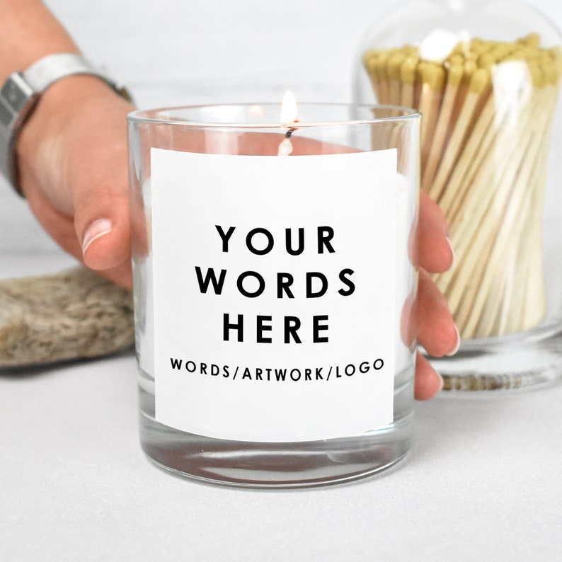 Chosen Text any Colour Any Text Candle Company Candle Personalised Your Name Candle Your words Here Candle Your Logo Custom Candle