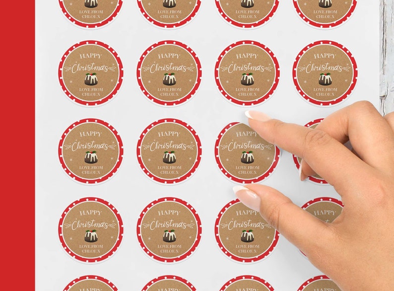 Personalised Christmas Pudding Stickers Pudding Christmas Etsy