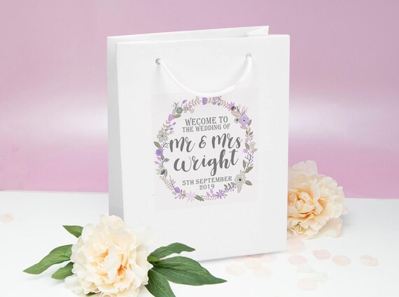 Personalised Wedding Gift Bag Diy Personalised Wedding Party Etsy