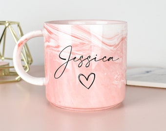 Personalised Marble Mug, Bridesmaid Mug, Custom Name Mug, Personalised Office Mug, Name Mug, Coffee Mug, Gift for Her, Marble Homeware