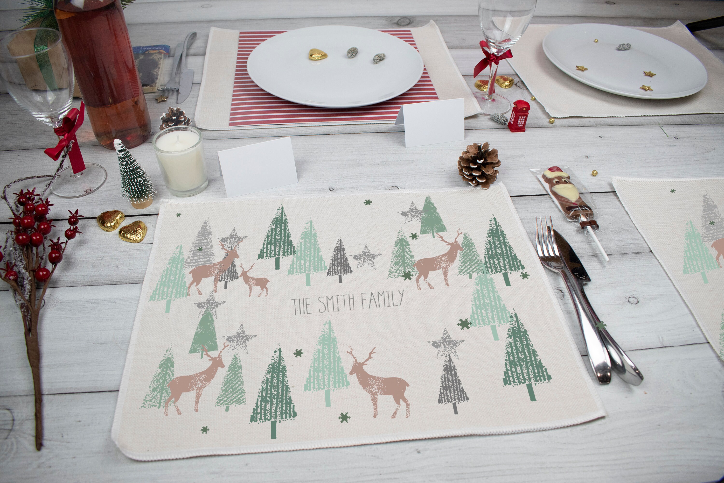 Gepersonaliseerde kerst placemat Scandinavische kersttafel Etsy