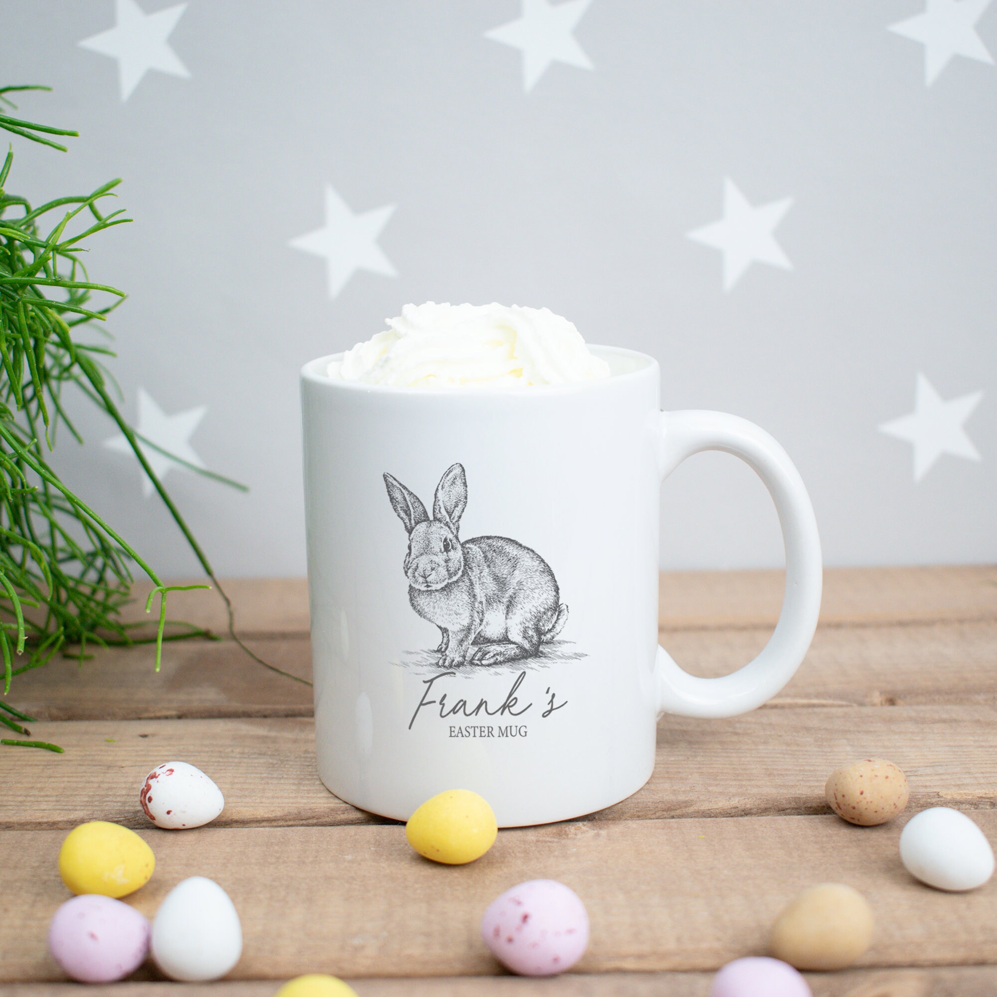 Personalised Easter Mug Set Easter Bunny Mug Vintage Rabbit Etsy UK